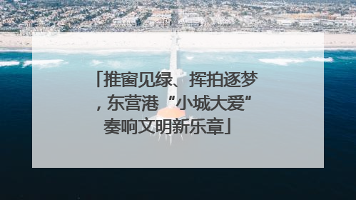 推窗见绿、挥拍逐梦，东营港“小城大爱”奏响文明新乐章